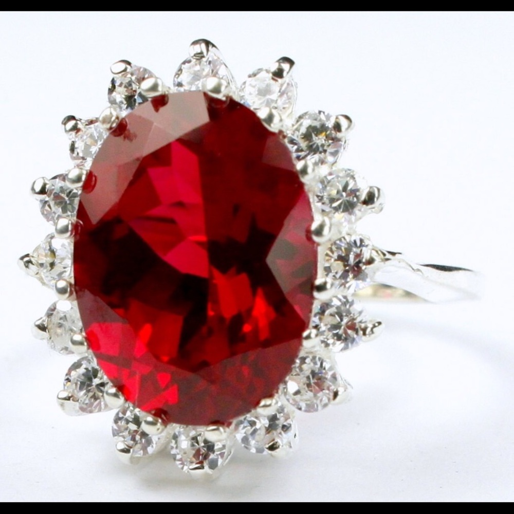 Created Ruby, 925 Sterling Silver Royal Engagemen… - image 2